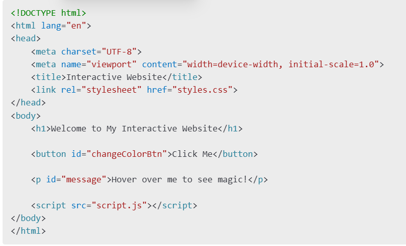 Writing the HTML Structure