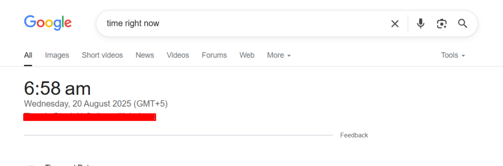 time featured snippet