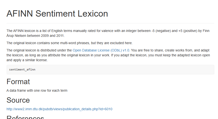 AFINN Lexicon