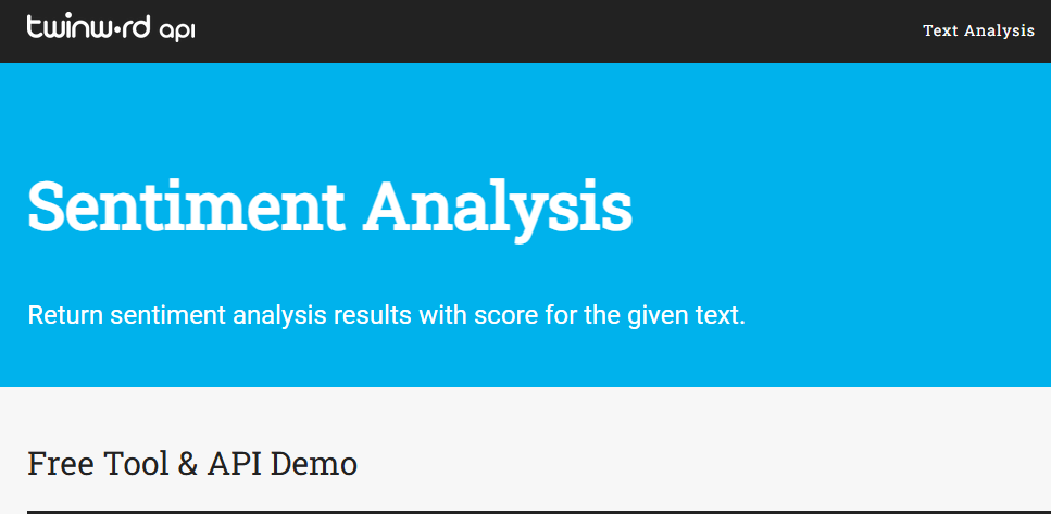 Twinword Sentiment Analysis