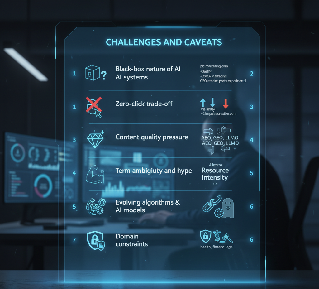 Challenges and caveats